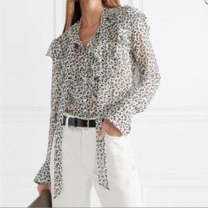 Veronica Beard | Finley Ruffle Silk Floral Blouse | Women’s Size 0‎